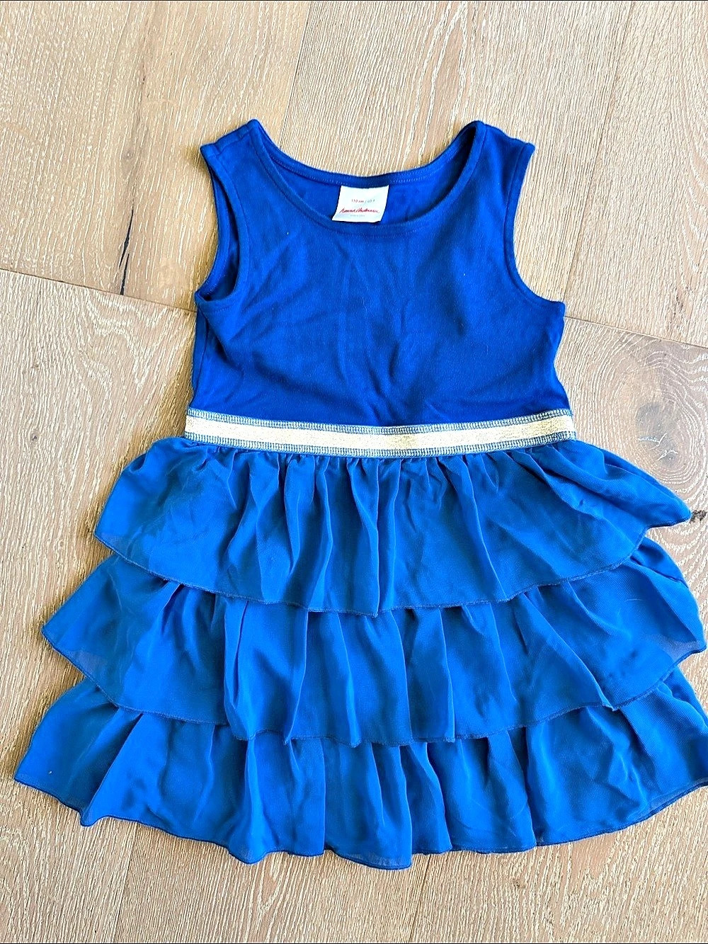 Hanna Andersson Tiered Dress in Blue Size 5 Like New